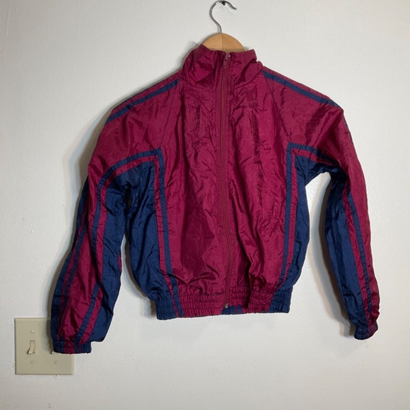 Vintage Vertical Active Windbreaker Jacket Size Medium 10-12 - Picture 6 of 8